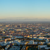 München Panorama Skyline mit Alpen